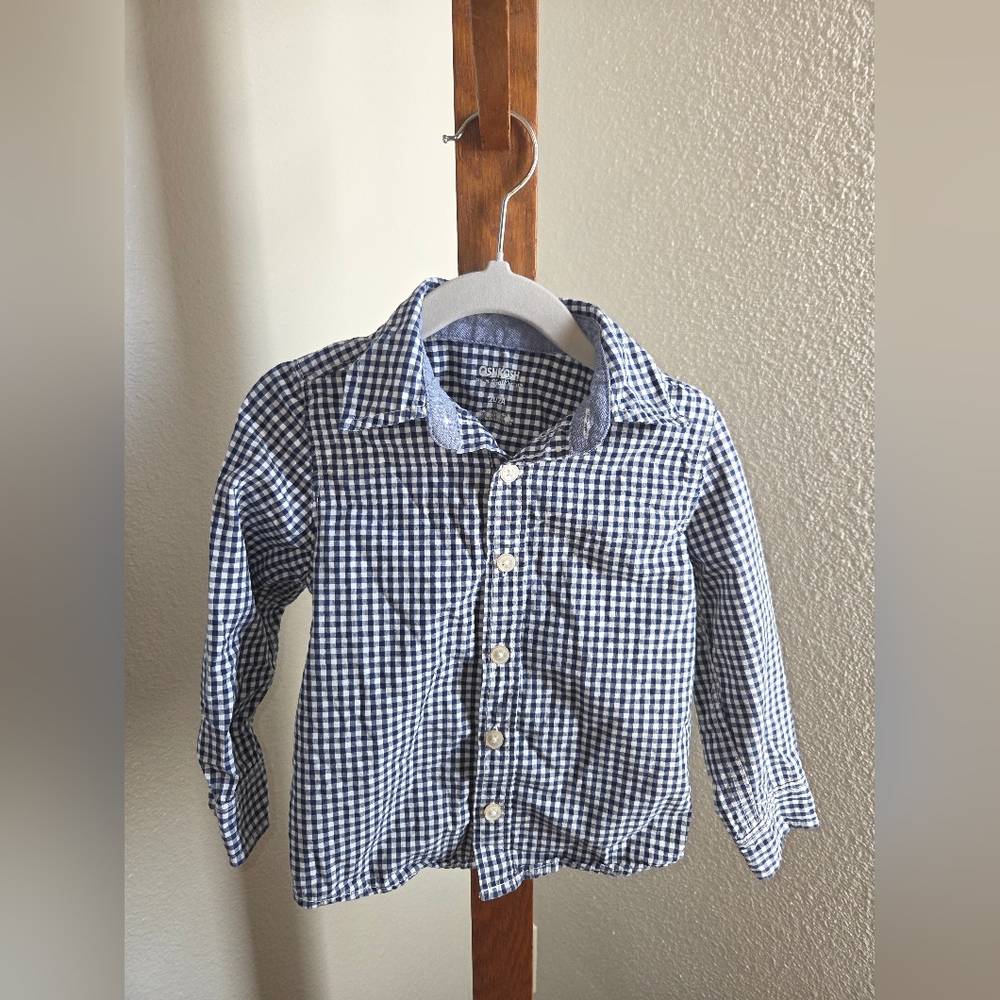 Classic Blue Gingham Kids Shirt